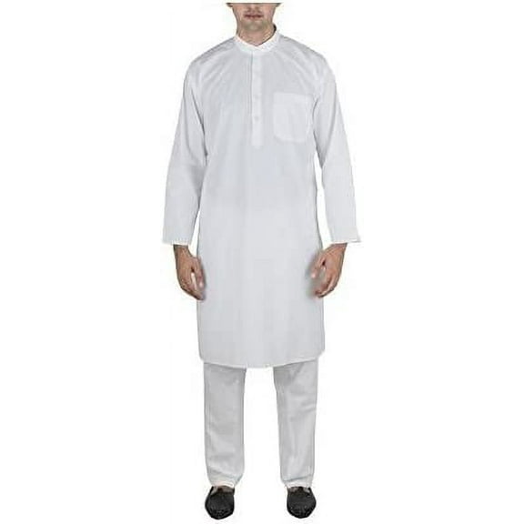 Royal Men's White Pure Cotton Kurta Pyjama Set