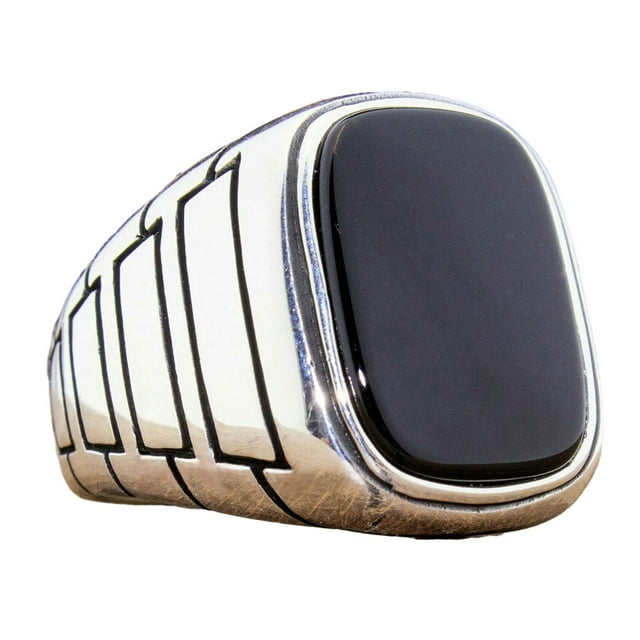 Transemion Alloy Exquisite Craft Men S Vintage Ring Rust-Proof Antique Style Rock Look Metallic Luster Men Ring C Size 7