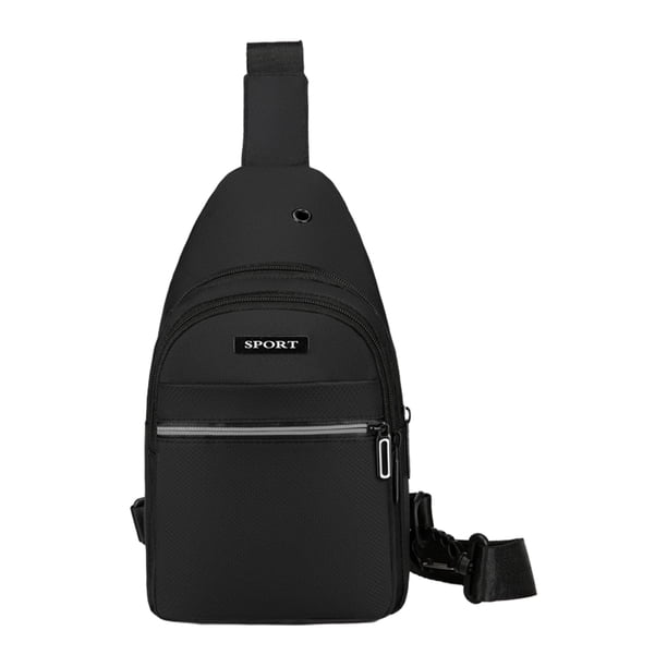 Sonducket El bolso del pecho de la capacidad grande del poliéster para los hombres da libremente ningún poliéster de la carga bolsos del pecho Bolsas de mensajero y de hombro negro