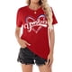 thumbnail image 1 of Camiseta Talovere para el día del partido de béisbol para mujer, color rojo, talla XXL, 1 of 5