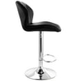 thumbnail image 3 of Elama 2 Piece Adjustable Faux Leather Bar Stool in Black with Chrome Base, 3 of 10