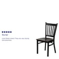 thumbnail image 5 of BizChair 2 Pk. Black Vertical Back Metal Restaurant Chair - Mahogany Wood Seat, 5 of 14