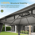 thumbnail image 5 of Dateyes 10x10 FT Outdoor Gazebo with Double Roof, Heavy-Duty Metal Frame Canopy  for Patio, Garden, Deck and Backyard (Gray), 5 of 9