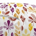 thumbnail image 2 of Floral Pouf Cover with Zipper, Striped and Polka Dotted Autumn Leaves and Ear of Wheat, Soft Decorative Fabric Unstuffed Case, 30" W X 17.3" L, Earth Yellow Purple, by Ambesonne, 2 of 3