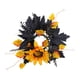 thumbnail image 5 of Corona de anillo de vela para Halloween, coronas de Hojas de arce negras artificiales, adorno de corona de vela, anillo de vela para cafetería y hogar Flor amarilla, 5 of 9
