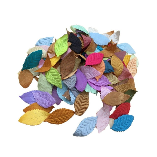 Colorful Artificial Silk Leaves for DIY Floral Wreath Craft and Wedding Decorations 100 Pieces Assorted Colors