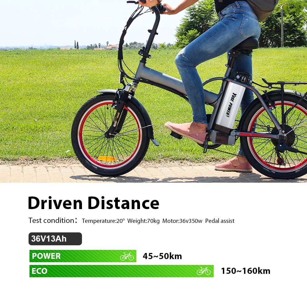 Yose Power 36V13Ah Ebike Battery with Charger,Silver Fish Lithium-ion Battery with Charger for 250W/350W/500W,Electric Bike Bicycles Folding Bike Mountain Bike Pedelec bike