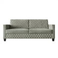 thumbnail image 3 of Castle Place Modern Luxe Velevet Diamond Tufted Upholstered Sofa, Grey, 3 of 8