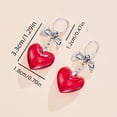 thumbnail image 3 of Gothic Inspired Heart And Bowknot Earrings Alloy Jewelry Elegant Design Accessories For Parties Dates Everyday Use, 3 of 8