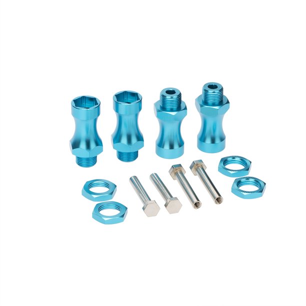 Adaptadores HEX RC Inevent de 12 mm a 17 mm azul 4 piezas