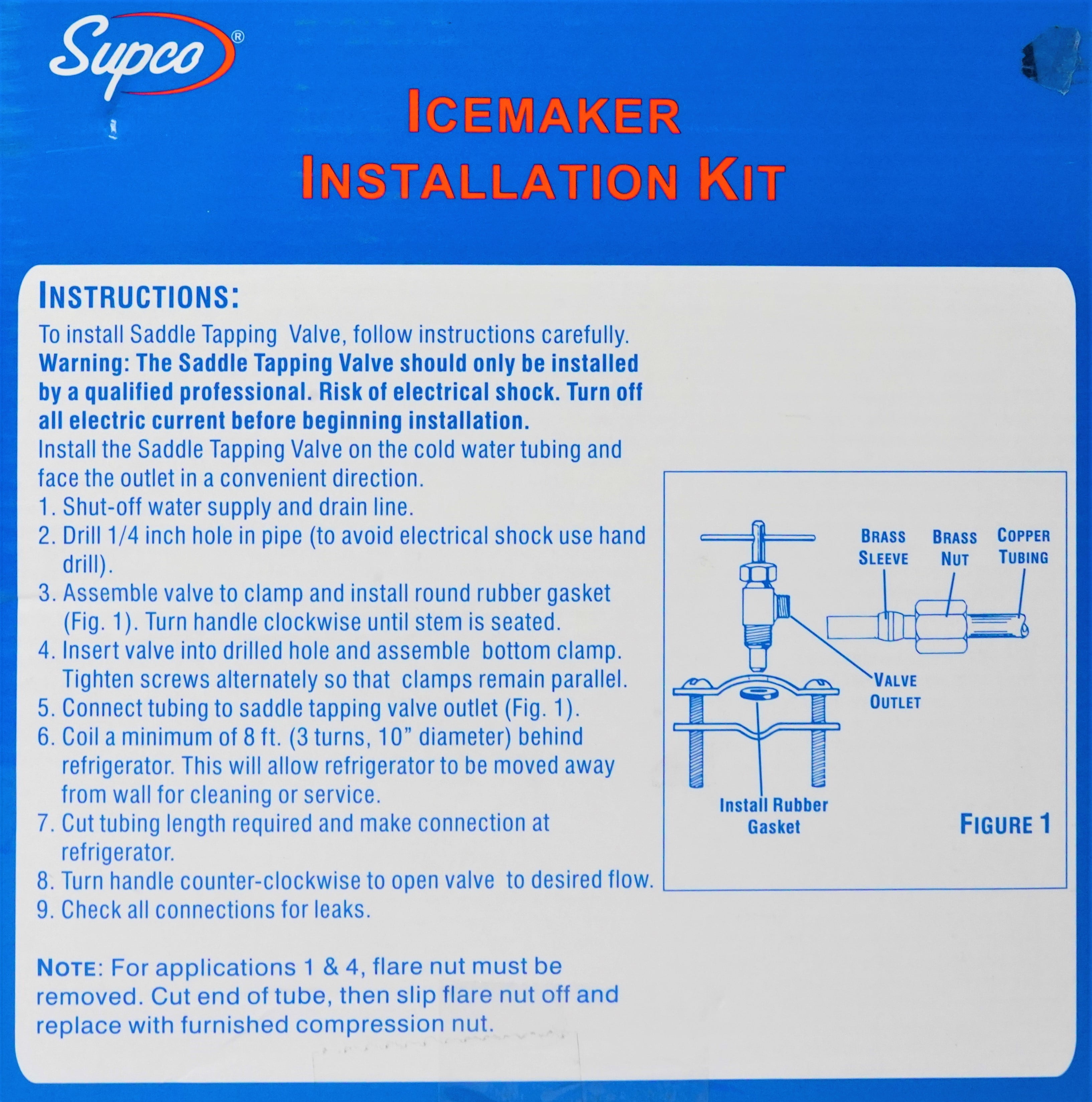 Supco C25 Refrigerator Ice Maker Install Kit