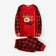 thumbnail image 3 of Conjunto de pijamas navideños familiares a juego con cuadros bordados de renos, pijamas de forro polar grueso (resistentes al fuego), 3 of 5
