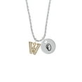 thumbnail image 2 of Delight Jewelry Goldtone Crystal Initial - W - Silvertone Script Initial Disc - O - Charm Necklace, 20"+3", 2 of 4