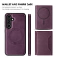 thumbnail image 7 of Dteck for Samsung Galaxy S25 Plus Detachable Wallet Card PU Leather Magnetic Flip Cover RFID Blocking Card Holder Stand Compatible with Magsafe Accessory Phone Case, Purple, 7 of 7