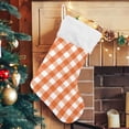 thumbnail image 5 of Orange Plaid Christmas Stockings Christmas Presonalized Large Stocking Sock, Set of 1 Xmas Party Winter Decor Candy Bag Family Holiday Gift, 17.7 Inch, 5 of 7