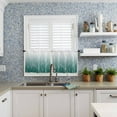 thumbnail image 6 of Turquoise White Ombre Kitchen Curtains and Valances Set, Rod Pocket Curtains Tier Farmhouse Window Curtains 24 Inch Length, Contemporary Aesthetics Abstract Gradient 3 Piece Kitchen Curtains Set, 6 of 6