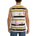 thumbnail image 4 of Bingfone Gold Glittering Hearts and Flamingos Pattern Men's Tank Tops Workout Sleeveless Tee Shirts Running Beach Tanks for Men-Large, 4 of 8