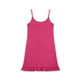 thumbnail image 6 of Women's Summer Slip Dress Adjustable Spaghetti Strap V-Neck Ruffle Hem Loose Casual Mini Dress Hot Pink-A L(L), 6 of 6
