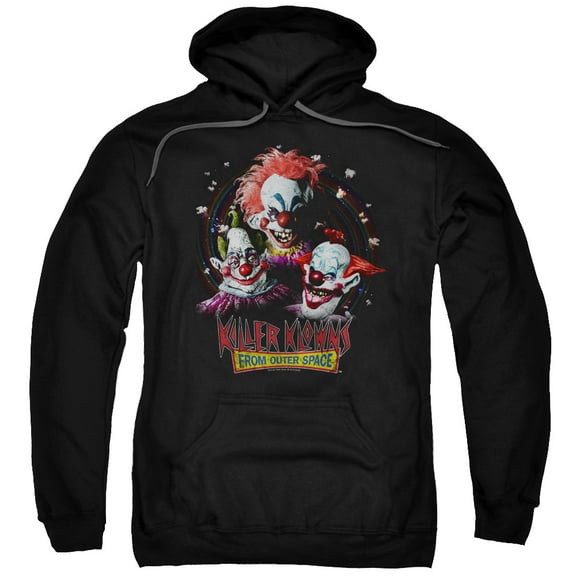 Trevco Sportswear MGM329-AFTH-3 Killer Klowns From Outer Space Adult Pullover Hoodie, Black - Large