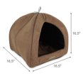 thumbnail image 6 of SUSSEXHOME Pets 16.6 x 16.5 x 16.5 Inches Washable Pet Tent Bed - Cozy Covered Medium Cat Bed and Dog Igloo Bed - Dog Cave Bed and Cat House for Indoor Cats - BROWN, 6 of 8