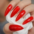 thumbnail image 1 of Ongles Stiletto Extra Longs Pointus Rouges Faux Ongles Stilettos Pressés pour Doigts Couverture Complète avec Autocollant de Colle, 1 of 4