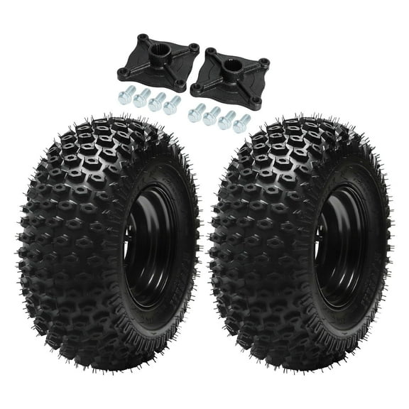 2pcs 7 inch Wheel 16x8x7 16x8-7 Wheel Tire and Rim 4 Stud 110mm 4Ply Tubeless Wheel   Rear Axle Hubs for Lawn Mowers Mini Bike ATV UTV Quad Buggy Go Kart Tire Wheel Four Wheelers (23T)