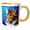 Yellow/White, variant on 3drose, Adorable Maine Coon Cat Portrait on Blue. Digital Art Gift for You, 11oz Two-tone Yellow Mug