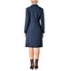 thumbnail image 3 of Vestido Blazer de Tweed para Mujeres INSPIRE CHIC con Cuello, Doble Botonadura, Corte A, Vestidos Formales de Trabajo en Azul Marino, 3 of 5