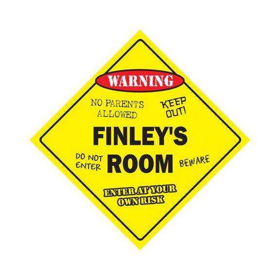 Finley's Room Sign Crossing Zone Xing | Indoor/Outdoor | 14" Tall kids bedroom decor door children's name boy girl