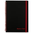 thumbnail image 2 of Cuaderno de negocios Black n Red - 70 hojas - Encuadernación con alambre - Peso base de 24 lb - A5 - 5 7/8 x 8 1/4 - Papel blanco - Carpeta roja - Cubierta de polipropileno negro - Cubierta perforada, 2 of 5
