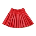 thumbnail image 3 of 2-14T Little Girls Solid Leather Skirts Toddler Kids PU Leather Pleated Skirts, 3 of 3