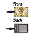thumbnail image 4 of Giraffe Watercolor Design With Sunflowers Faux Leather Travel Luggage Tag, 4 of 7