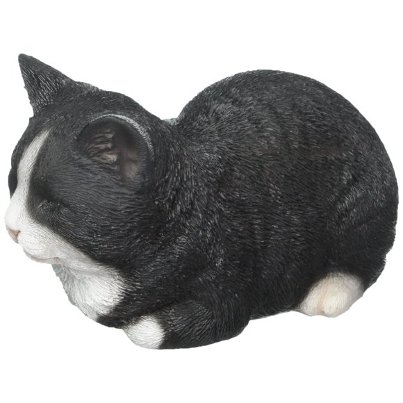 Estatua de gato durmiendo Hi-Line Gift Ltd., poliresina blanca y negra