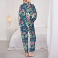 thumbnail image 6 of Wukai Colorful Flowers Print Women's Pajama Set - Soft Long Sleeve Sleepwear for Comfort and Style-X-Large, 6 of 9