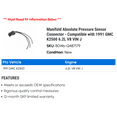 thumbnail image 2 of Manifold Absolute Pressure Sensor Connector - Compatible with 1991 GMC K2500 6.2L V8 VIN J, 2 of 2