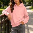 thumbnail image 5 of Eltusu Girls Cotton Hoodies, Spring Fall Long SLeeeve Comfort Pullover Hooded Sweatshirts Pink Size 11-12 T, 5 of 8