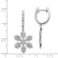 thumbnail image 4 of 14k White Gold Diamond Snowflake Earrings EM5538, 4 of 4