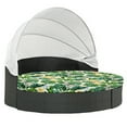thumbnail image 5 of TOPCHANCES Outdoor Round Daybed Cushion Cover Replacement, 66-Inch Patio Garden Furniture Cover Sun Bed Mattress Cover, Green Leaf (ONLY 1PCS Cushion Cover), 5 of 9