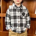 thumbnail image 2 of WXFAZCVU Boys' Button-Down Shirts Plaid Long Sleeved Coat Casual Outwear School Clothing Size 3-4 Years, 2 of 4