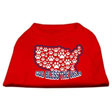 Mirage Pet Products God Bless USA Screen Print Shirts Red XXXL- 20