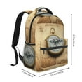 thumbnail image 2 of Pofeuu Magnetic Old Compass On World Map Print Backpack for Men and Women - Basic Bookbag Casual Daypack Backpacks for College Work Travel-One Size, 2 of 5