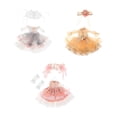 thumbnail image 1 of Conjunto de 3 vestidos para muñecas de 1/6, estilo campestre. Gris y Champaña y Rosa, 1 of 9