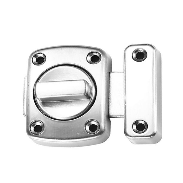 Pestillo de puerta corredera de aleación de zinc Cerradura de puerta de seguridad para el hogar en ángulo recto (Plata) Likrtyny Para estrenar