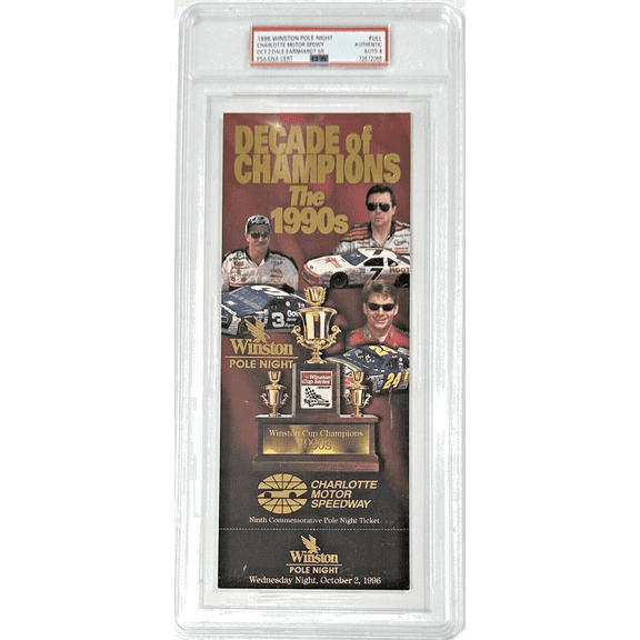 Dale Earnhardt Sr. 1996 Winston Pole Night Signed Ticket PSA/DNA 72672088