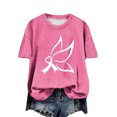 thumbnail image 4 of Puntoco Blusas casuales de moda para mujer, camisetas estampadas con cuello redondo, blusas de manga corta, 4 of 4