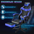 thumbnail image 5 of Huracan PU Leather Gaming Chair with Footrest & Lumbar, Adjustable Armrests/Headrest Computer Gamer Chair for Adults, Office/Game/Home, Bule, 5 of 7