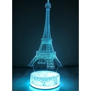 Eiffel Tower Paris 3D Night Light Color Changing Illusion Lamp For Children Kids Girls France Fan Gift Christmas Birthday Best Gifts