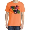 thumbnail image 2 of Wild Bobby,Cute Smiling Neon Pitbull Dog Breed Dog Lover Garment-Dyed Washed Look Short Sleeve Tees, Neon Orange, X-Large, 2 of 3