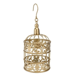 Vintage Hendryx Bird Cage Gold Tone Metal Mesh Domed Decorative No