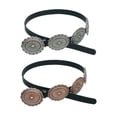 Leather Waist Belt with Dual Fringe Pouches and Gemstone Detail || Black Leather Waist Belt with Dual Utility Pouches (LT/NS/WB/6008) main image 0
